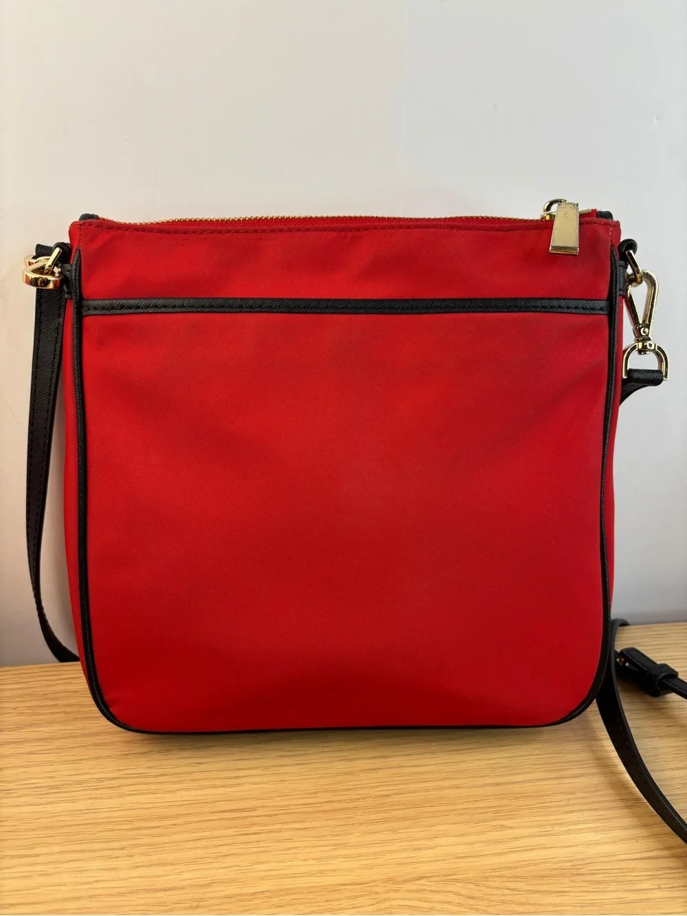 Michael Kors Jet Set Red Nylon Gabardine Messenger Crossbody Bag